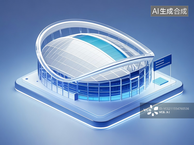 【AI数字艺术】未来科技体育场模型图标图片素材