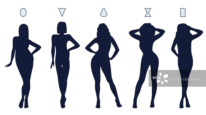 女性轮廓类型的黑色剪影图片素材