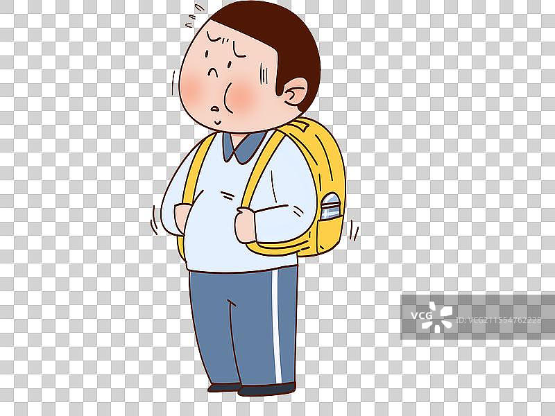 穿校服的肥胖男孩图片素材