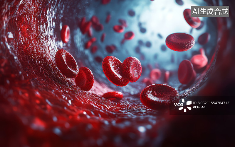 【AI数字艺术】血小板和血管壁图片素材