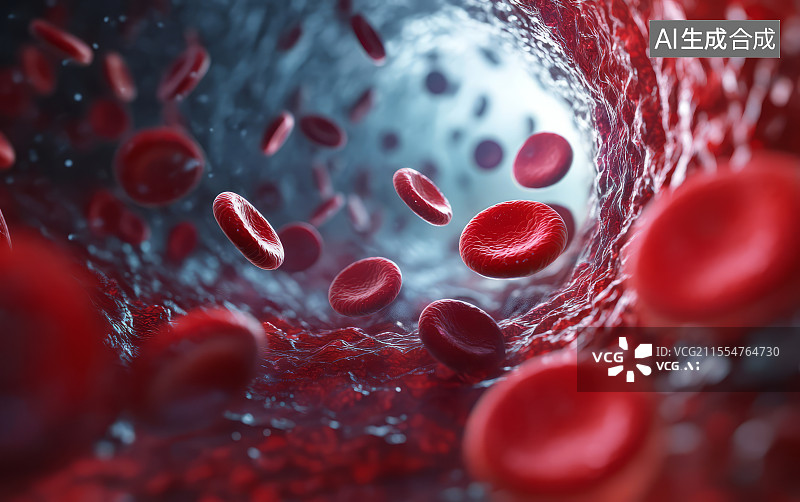 【AI数字艺术】血小板和血管壁图片素材