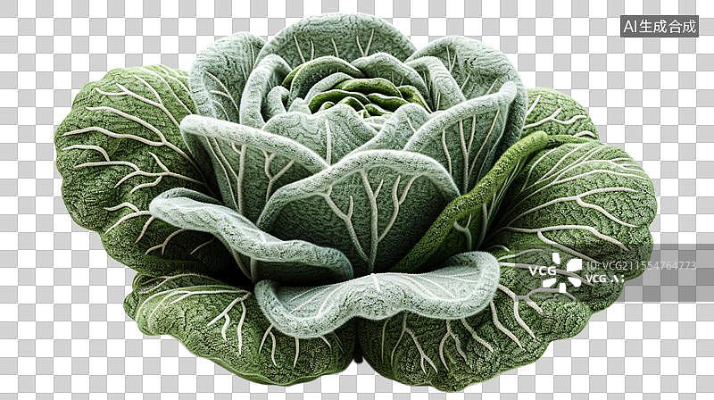 【AI数字艺术】毛线针织圆白菜 绿意盎然的白甘蓝 包菜图片素材