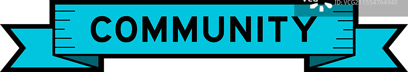 蓝色的带状标签横幅，上面写着“社区”图片素材
