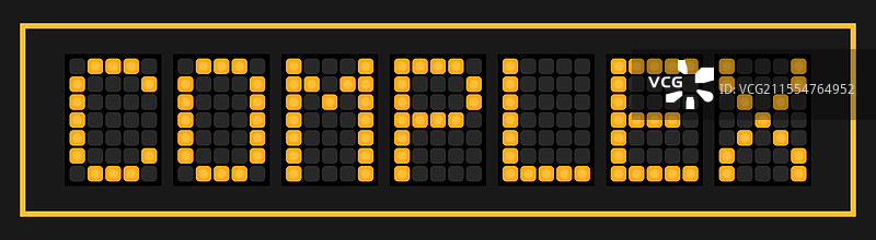 黑色背景上的复杂橙色LED横幅图片素材