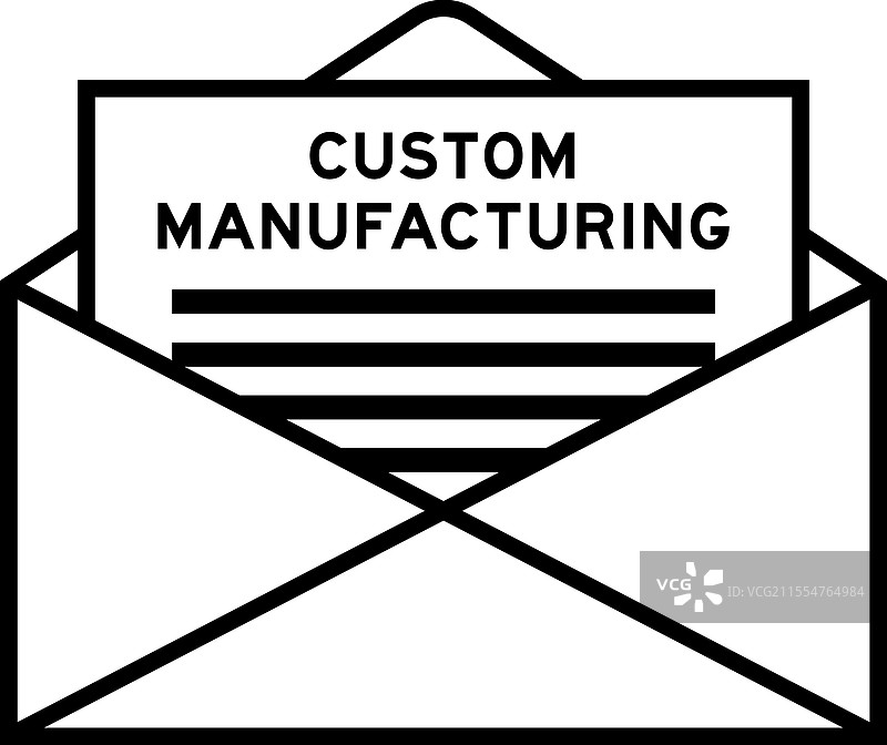 带有“定制”字样的信封和信件标志图片素材