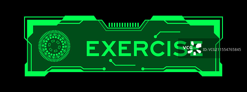 未来感的HUD横幅的绿色颜色图片素材