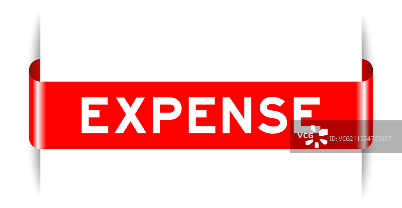 红色插入标签横幅，上面写着“费用”图片素材