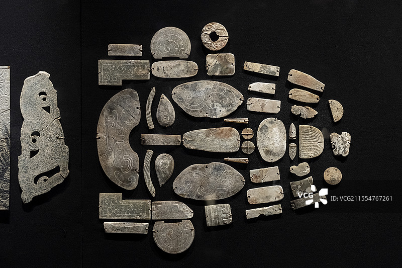 江苏徐州博物馆天工汉玉汉代玉器展葬玉组合 徐州铁刹山十一号汉墓图片素材
