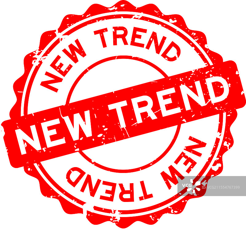 复古红色新趋势字样圆形印章图片素材