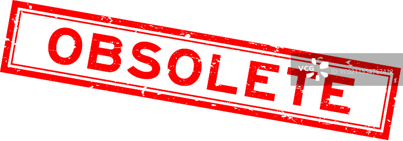 复古红色过时单词方形橡胶印章图片素材