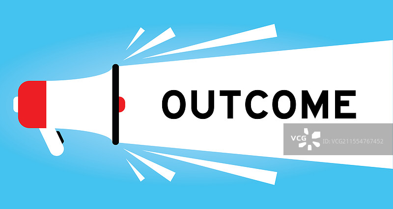 带有白色“结果”字样的彩色扩音器图标图片素材