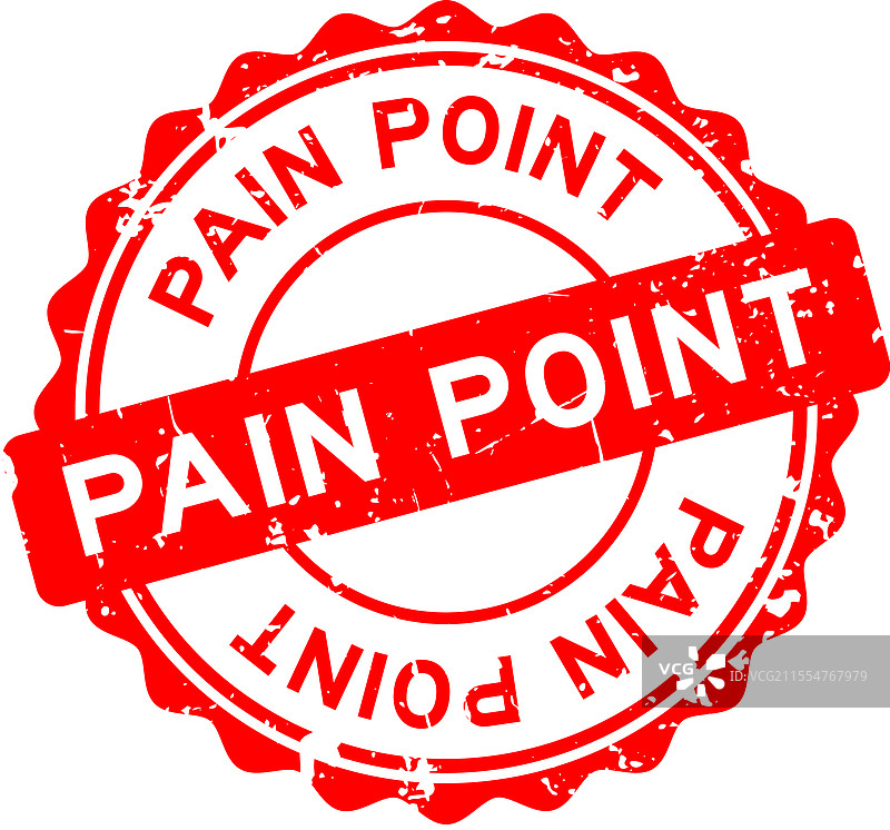 红色磨损痛点字样圆形印章图片素材