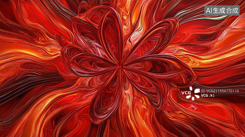 【AI数字艺术】红色系抽象红色线条玻璃纹理3D背景壁纸图片素材