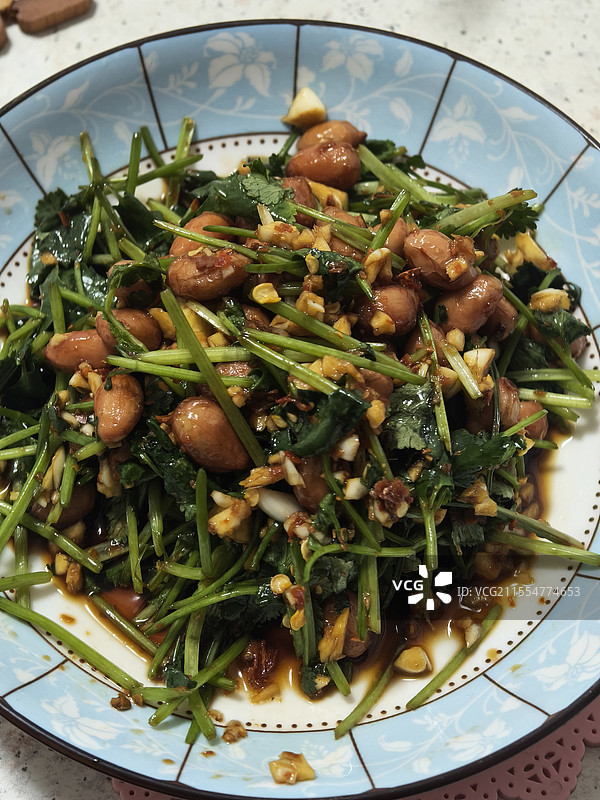香菜拌花生米图片素材
