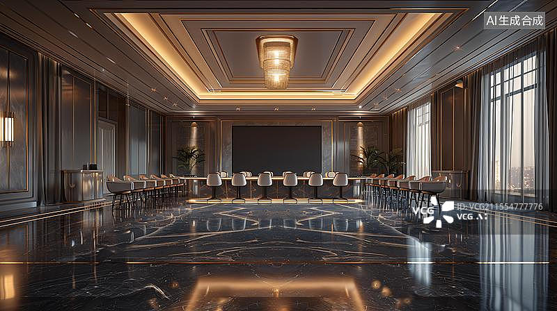 【AI数字艺术】奢华宴会厅的优雅格调图片素材