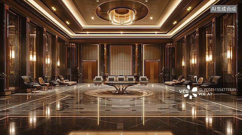 【AI数字艺术】奢华宴会厅的优雅格调图片素材