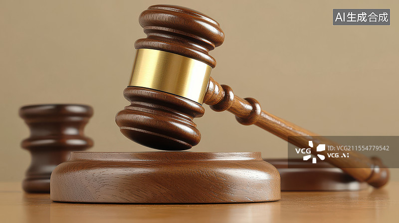 【AI数字艺术】法槌和天平的正义之光图片素材