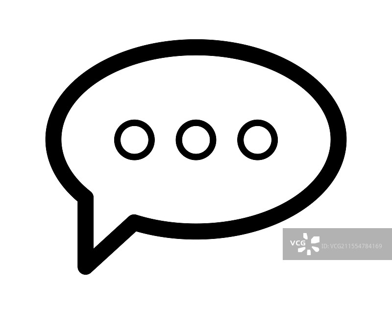 带有三个省略号的黑色粗体对话气泡图标图片素材
