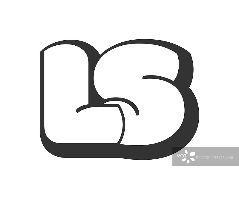 圆形气泡漫画字母的LS标志图片素材