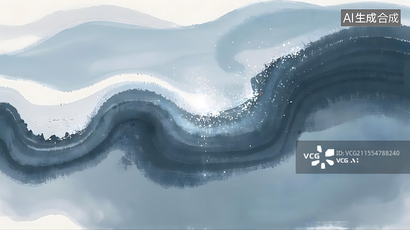 【AI数字艺术】水墨意境的流动之美图片素材