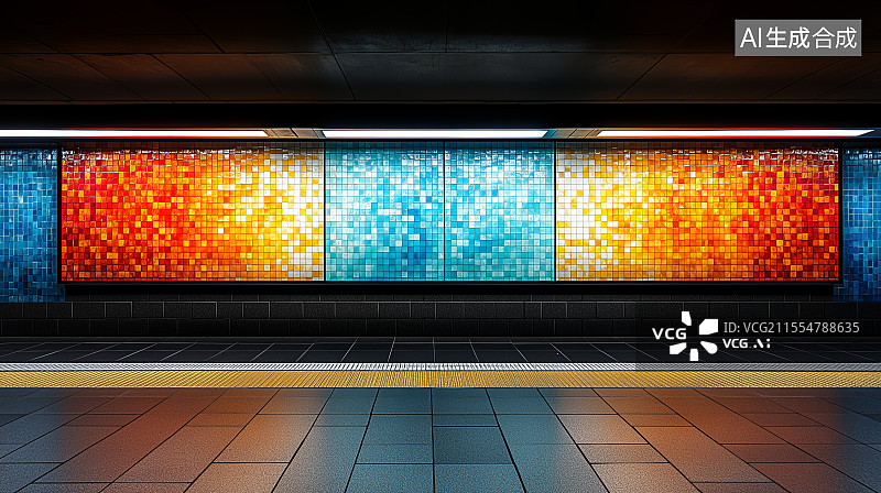 【AI数字艺术】地铁站的室内环境图片素材