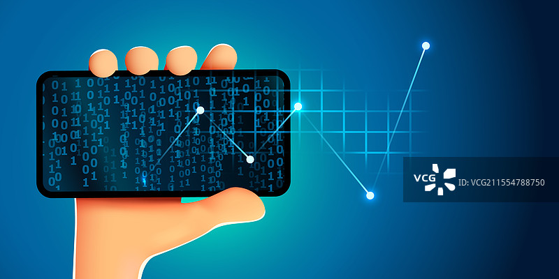 移动技术概念市场趋势图表图片素材