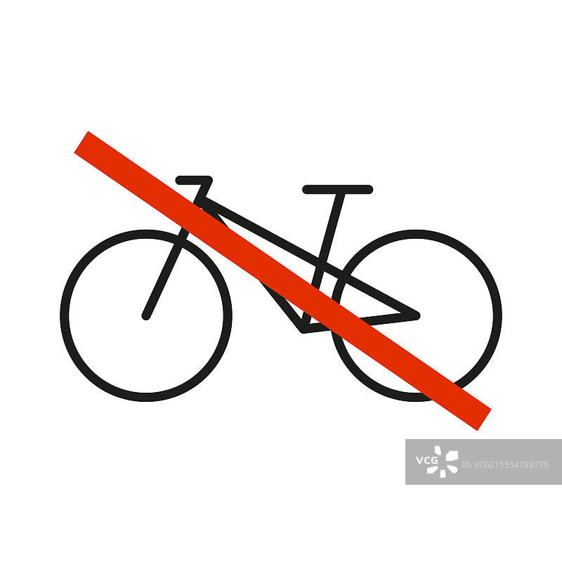 禁止骑自行车标志警告与禁令符号图片素材
