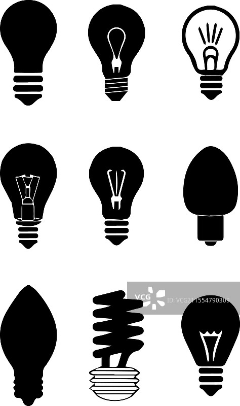 灯泡图标集图片素材