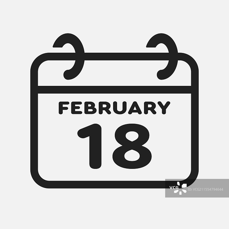 图标页面日历 - 2月18日图片素材