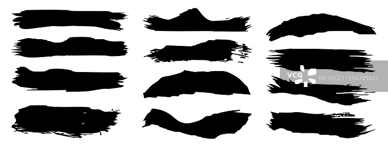一组艺术风格的粗糙黑色手绘画作图片素材