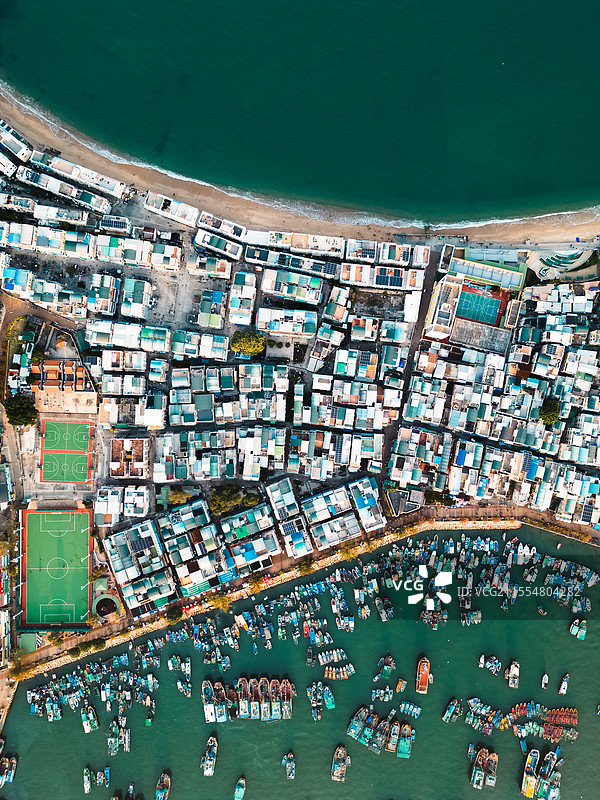 香港离岛区长洲东堤路东湾海滩足球场航拍图片素材