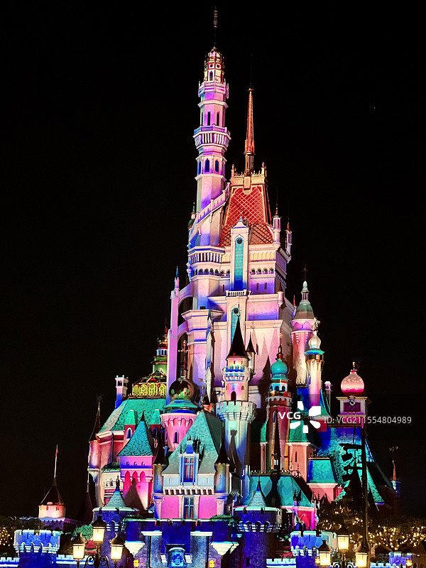 香港迪士尼灯光秀图片素材
