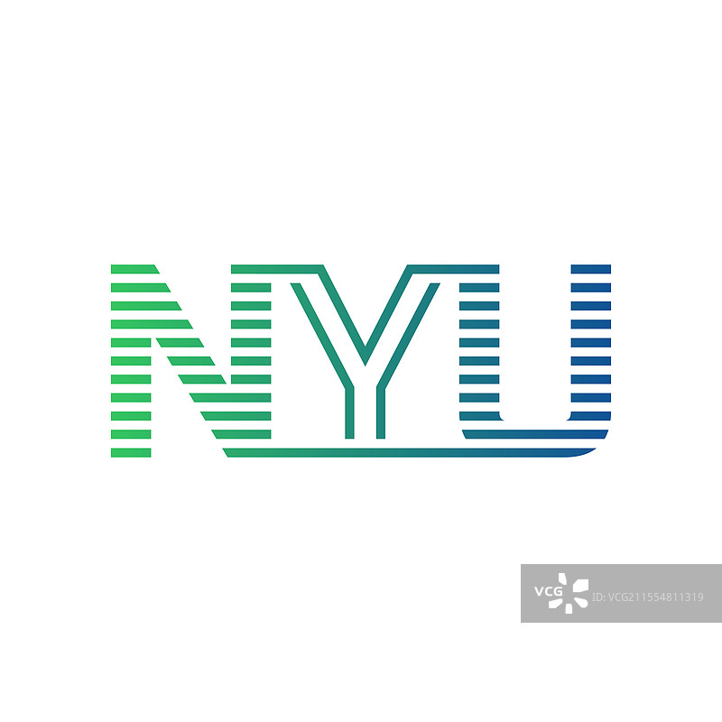 现代纽约大学标志设计，字母NYU，极简风格图片素材