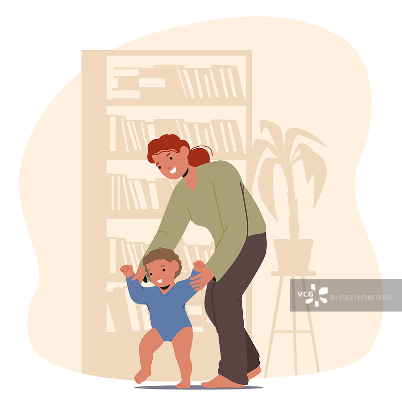 快乐的妈妈享受育儿培训的乐趣图片素材