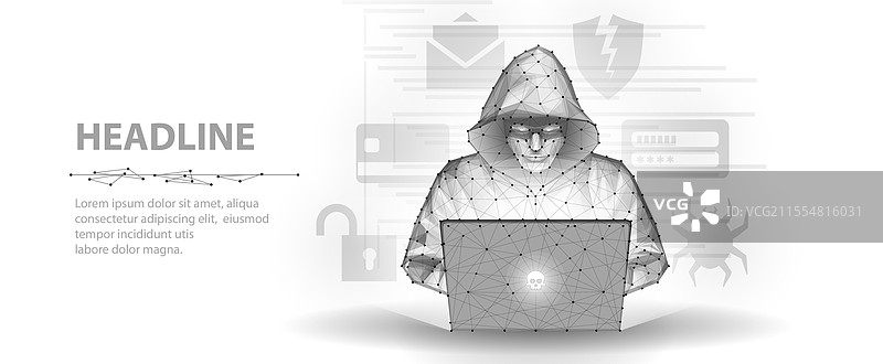 黑客网络犯罪分子与笔记本电脑及相关设备图片素材