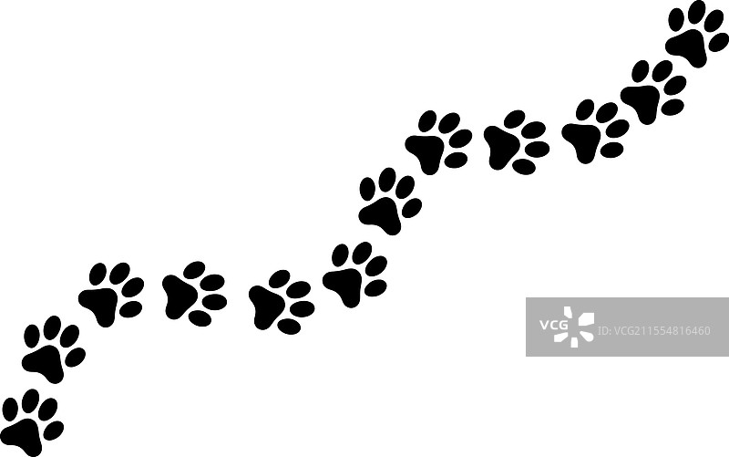 白色背景上的黑色爪印设计图片素材