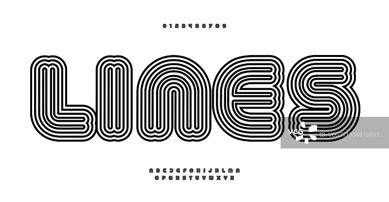 线条现代字母线性几何字母图片素材