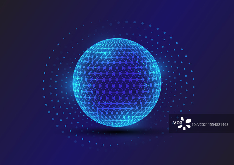 带有全球粒子光线的抽象背景图片素材