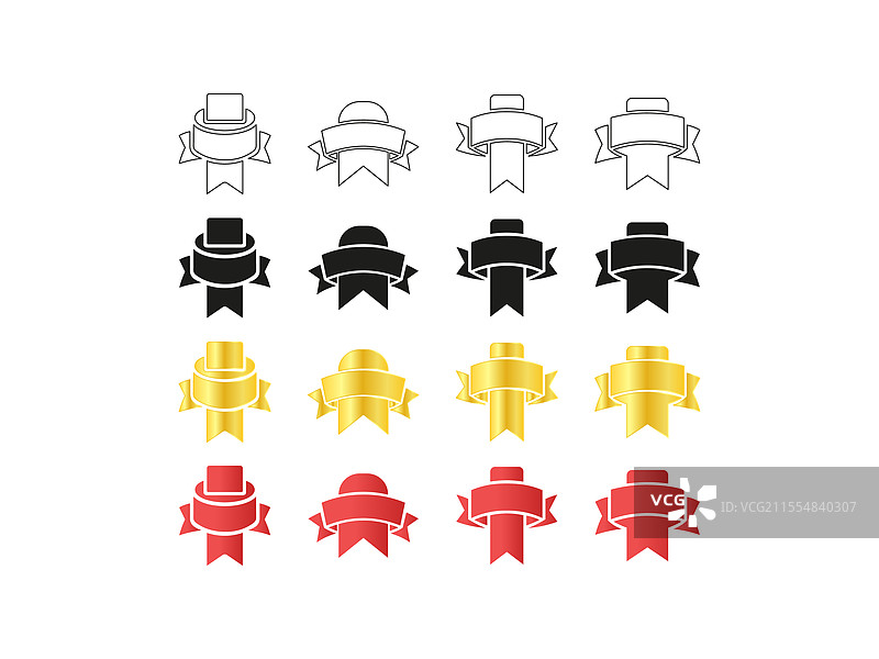 优质渐变创意标志丝带套装图片素材