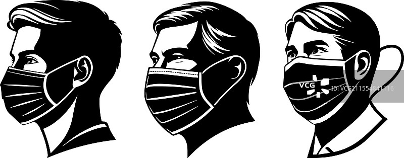 白色背景上的面具图标图片素材