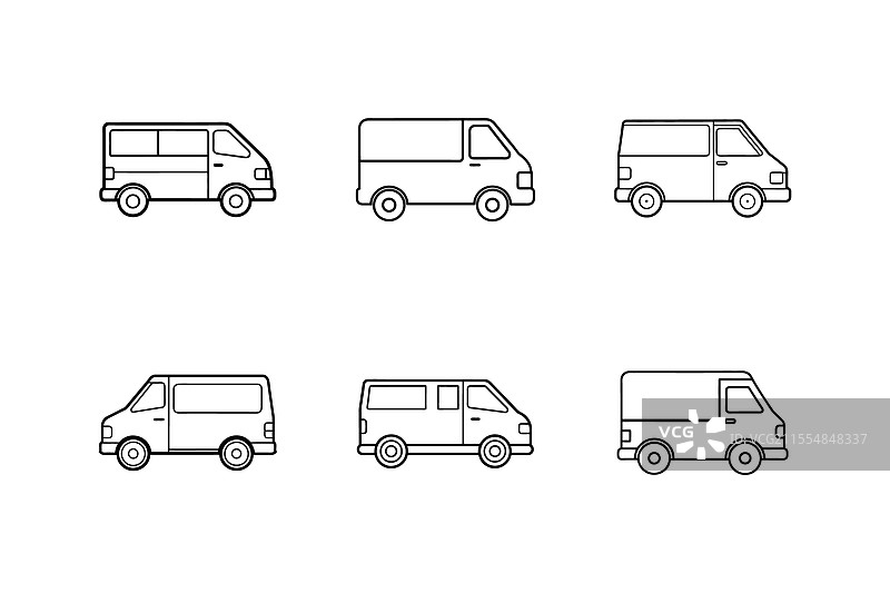 货车图标线条艺术图片素材