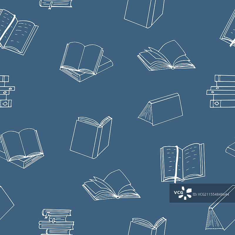 手绘书籍无缝图案图片素材