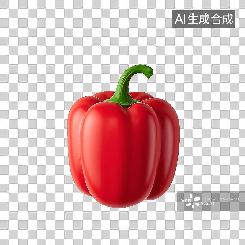 【AI数字艺术】免抠元素一个3D卡通红灯笼辣椒图片素材