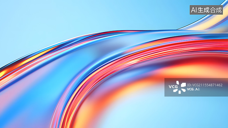 【AI数字艺术】抽象透视技术几何流体线条深蓝扭曲多彩背景图片素材