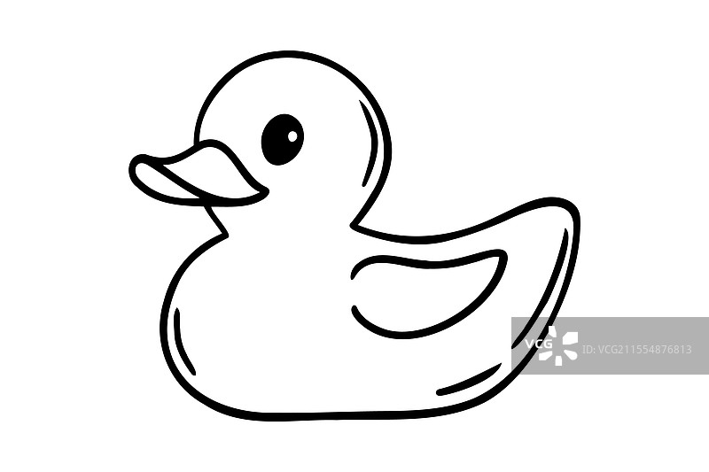 婴儿浴缸用的橡胶浴鸭手绘图图片素材