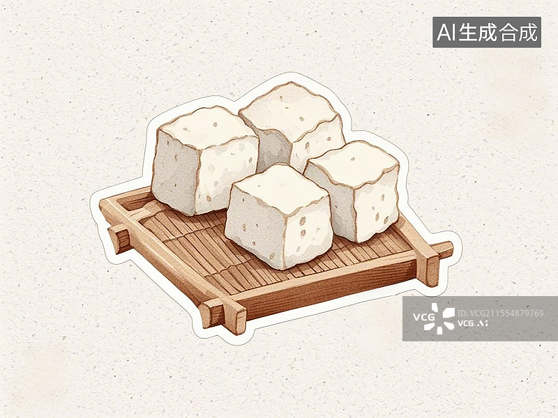 【AI数字艺术】茯苓，手绘画风格图片素材