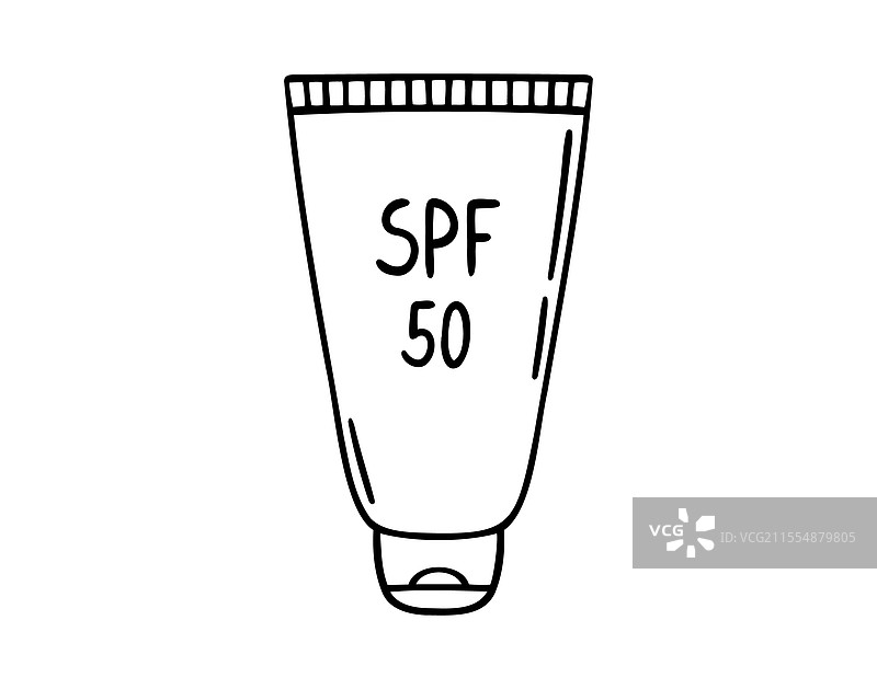 防晒霜管装乳液，SPF 50，提供保护图片素材