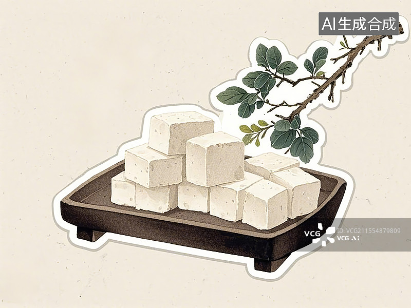 【AI数字艺术】茯苓，手绘画风格图片素材