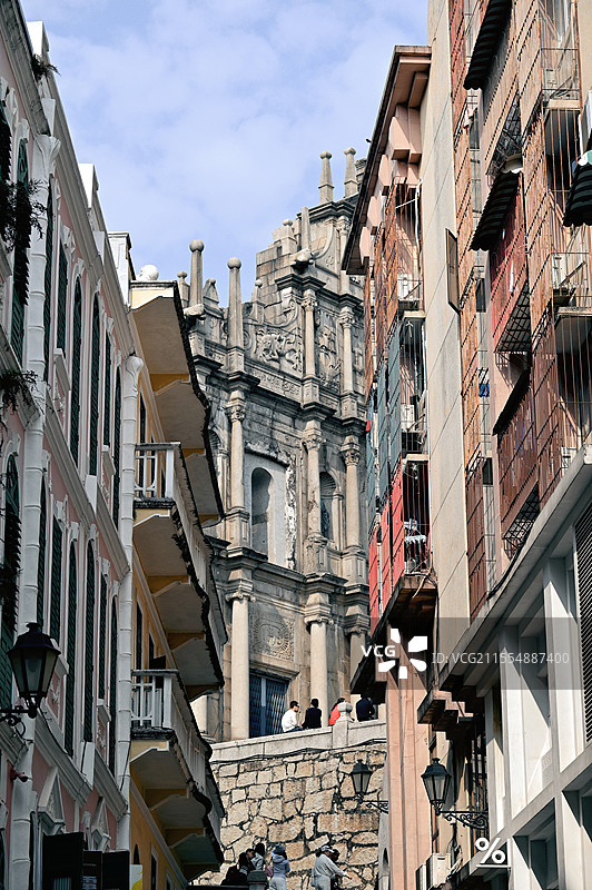 澳门 大三巴 恋爱巷 历史建筑 欧式建筑图片素材