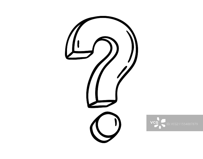 思考的问号符号素描图片素材